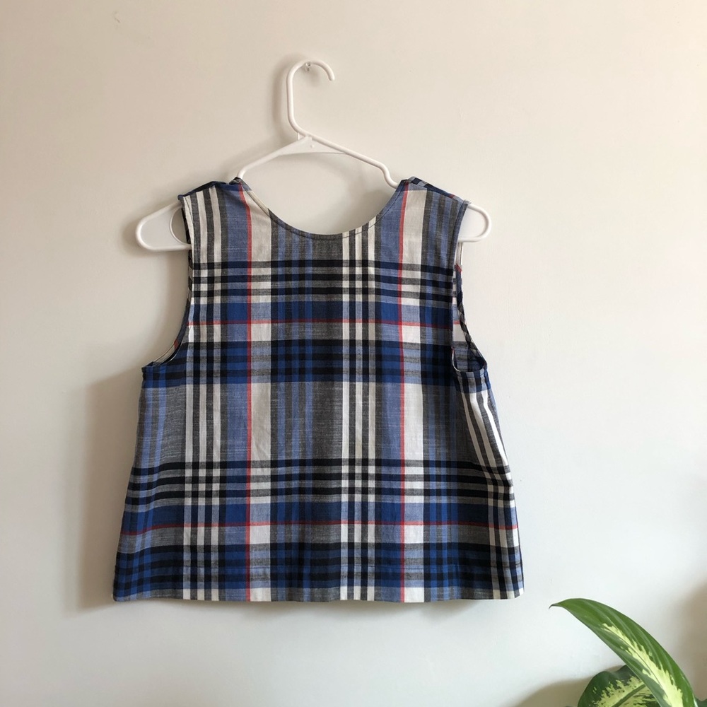 100% linen button up jenni kayne plaid top